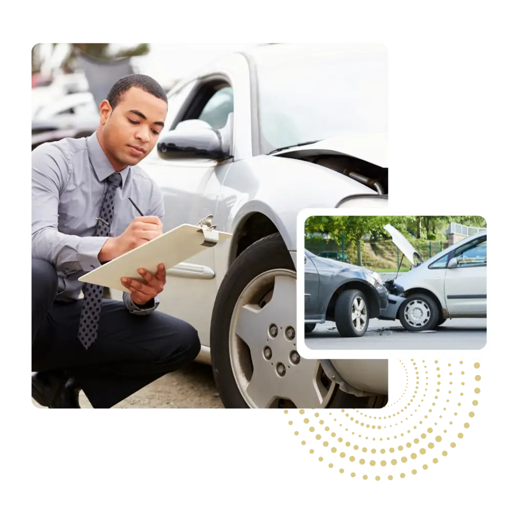 claim adjuster inspecting car | Florida Insurance License Online